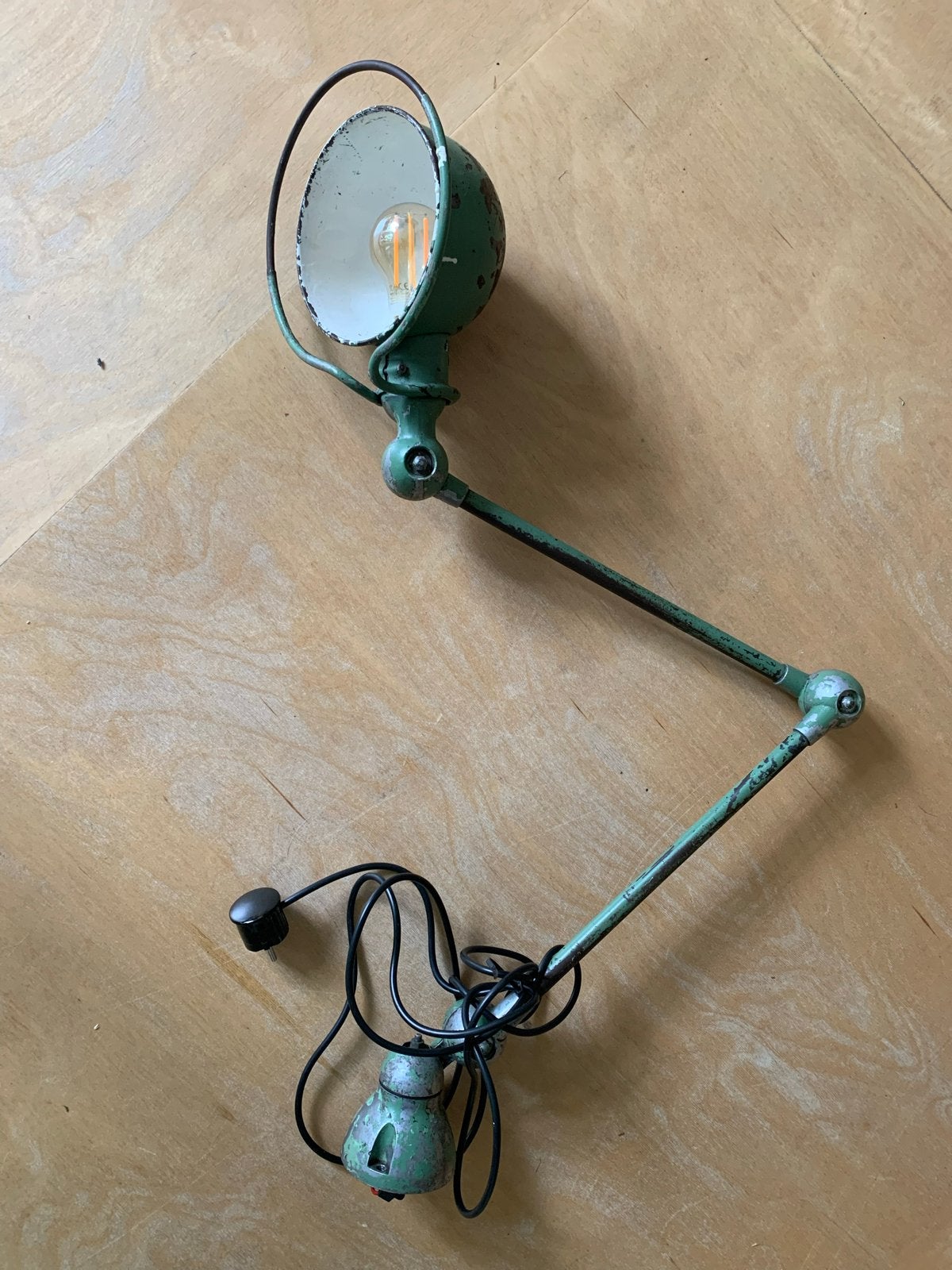 Vintage Jieldé lamp - Groen industriële wandlamp, Ophalen