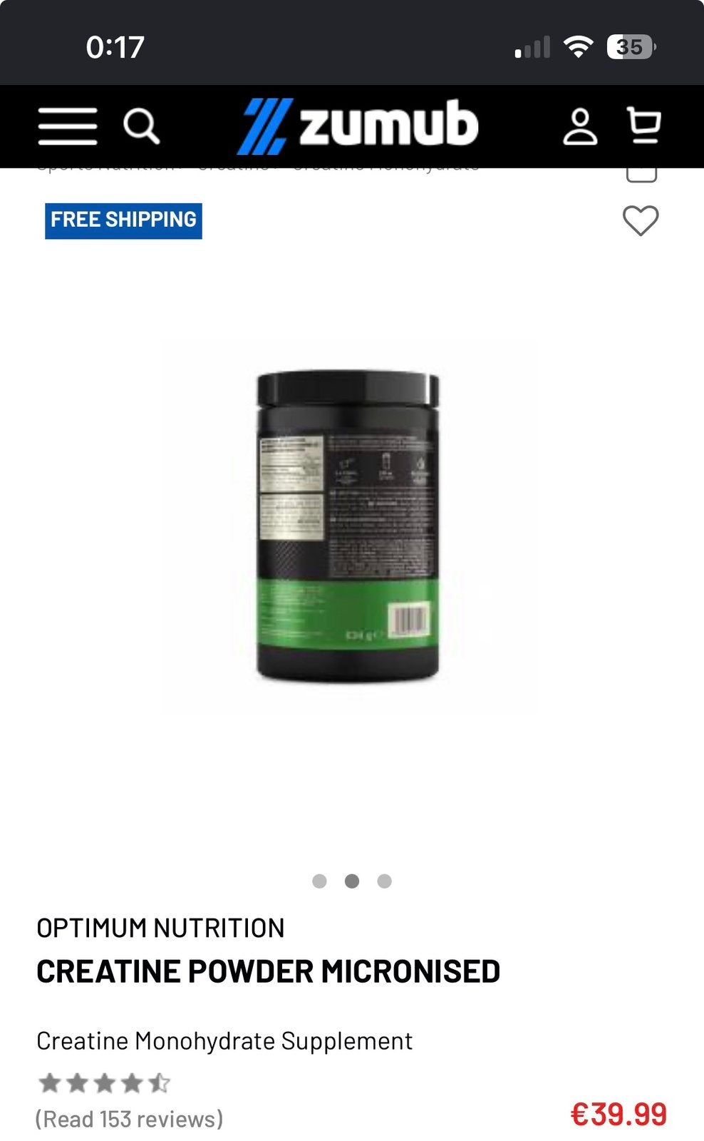 CREATINE POWDER MICRONISED nieuw, Sport en Fitness, Ophalen, Nieuw