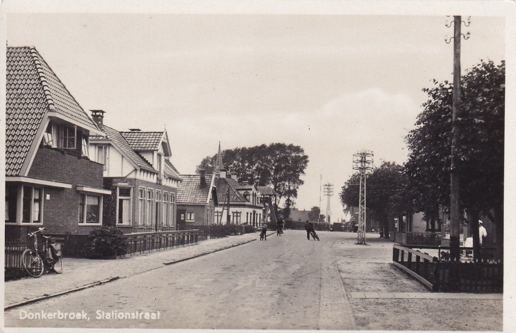 Donkerbroek, Station., Verzenden, 1940 tot 1960, Gelopen, Friesland
