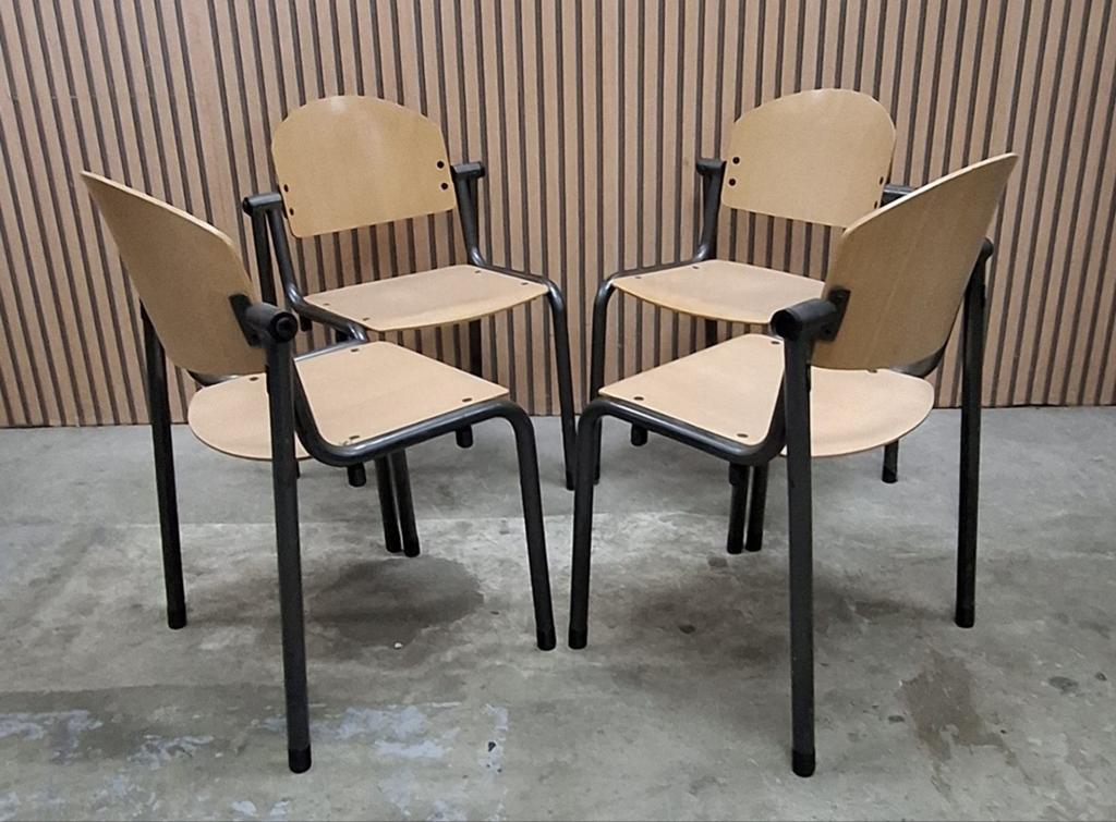 77 x Vergaderstoelen hout kantine stoelen schoolstoelen, Ophalen of Verzenden, Zo goed als nieuw, Hout, Vijf, Zes of meer stoelen