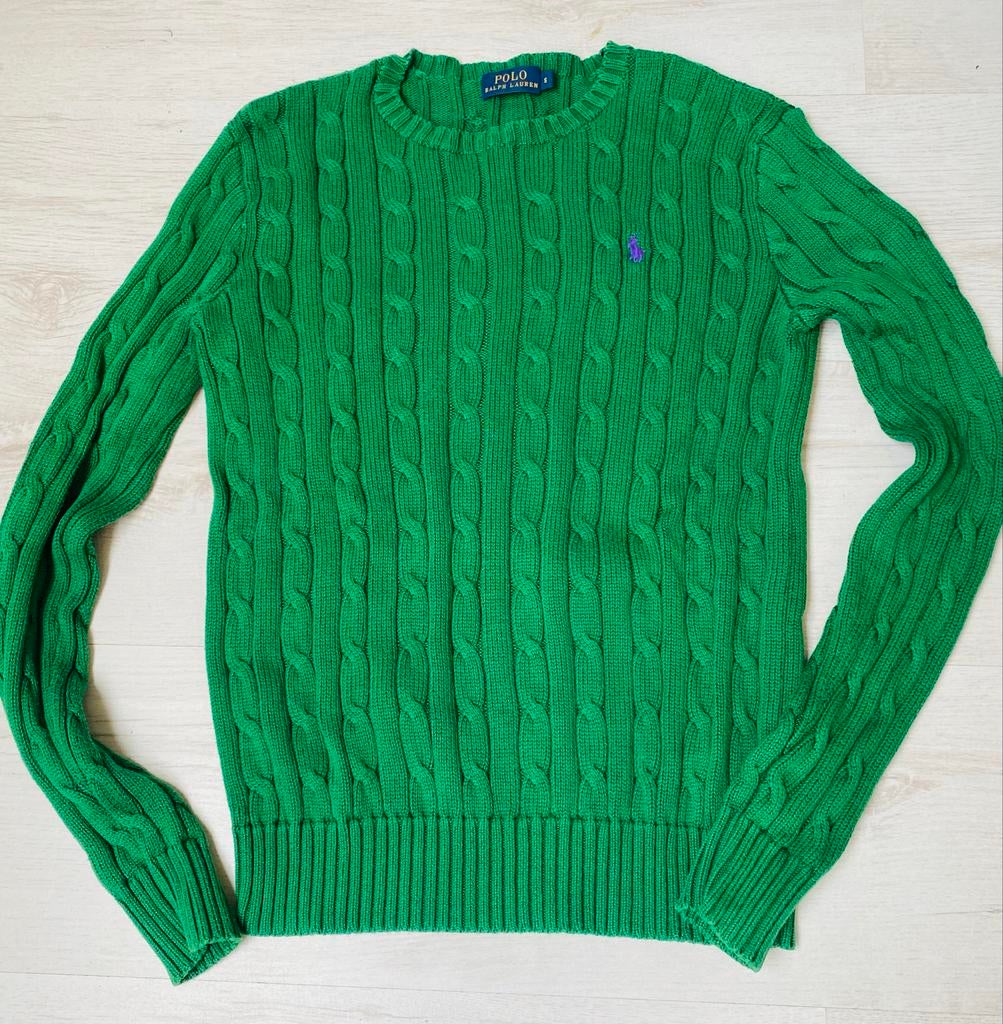 Ralph Lauren kabeltrui groen maat S, Ophalen of Verzenden, Zo goed als nieuw, Maat 36 (S), Groen