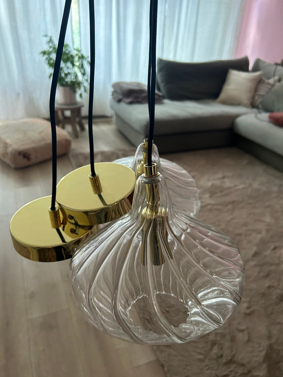 Vintage brass lamp kaleido handlamp, Ophalen, -, -, Zo goed als nieuw
