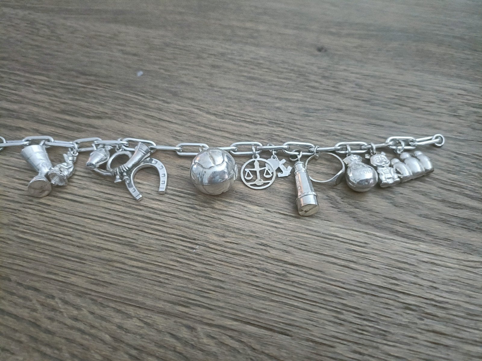 Dames Zilver 925 Bedels Armband Peperclip Model Zie Fotos, Verzenden, Gebruikt, Zilver, Overige merken
