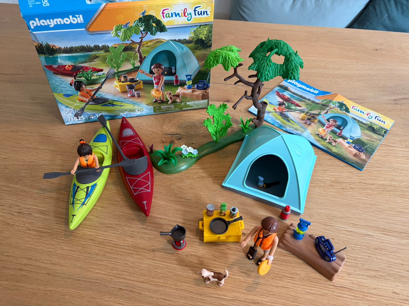Playmobil Family Fun, Kamperen met tent en kano, set 71425, Complete set, Overige typen, Zo goed als nieuw, Family fun