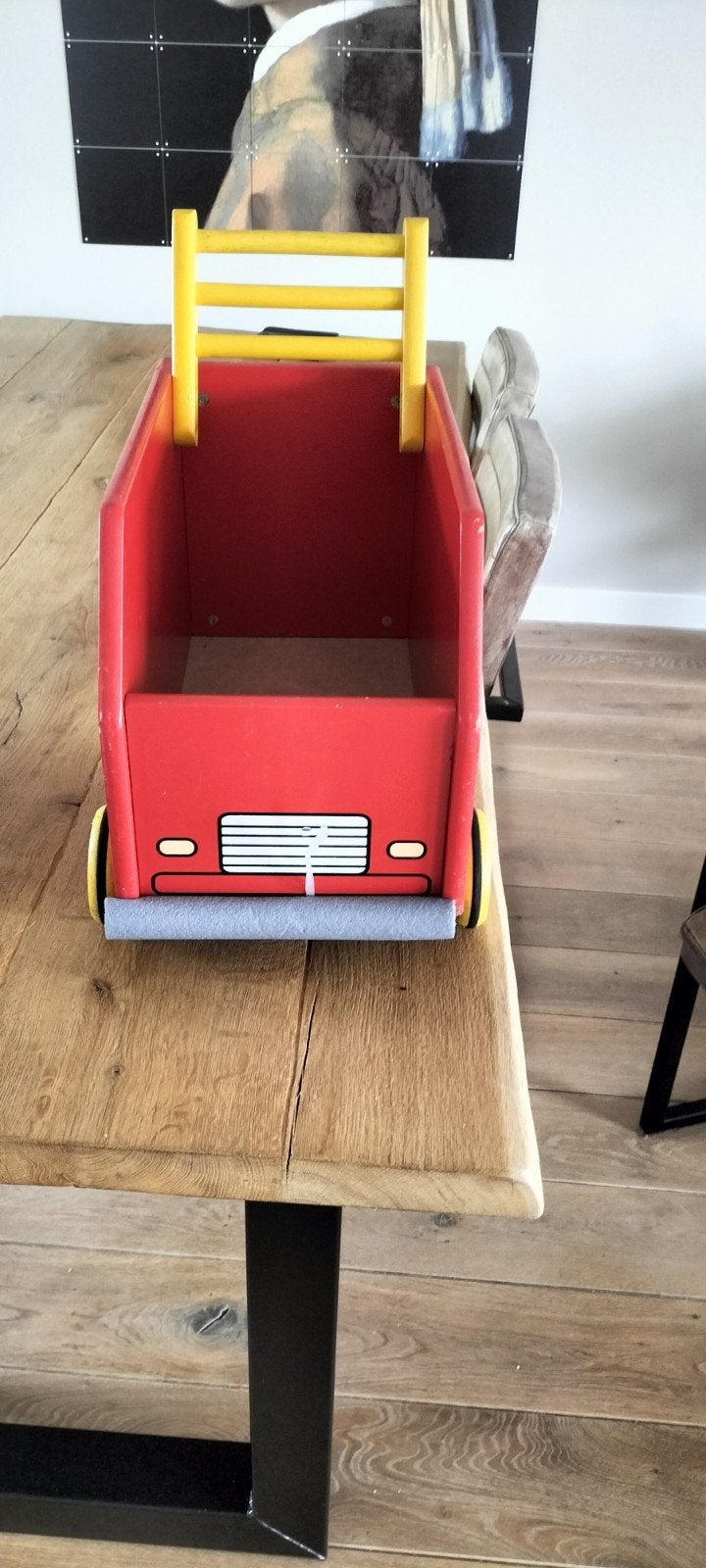 loopwagen, houten vrandweerauto, Kinderen en Baby's, Ophalen of Verzenden, Duw- of Trekspeelgoed