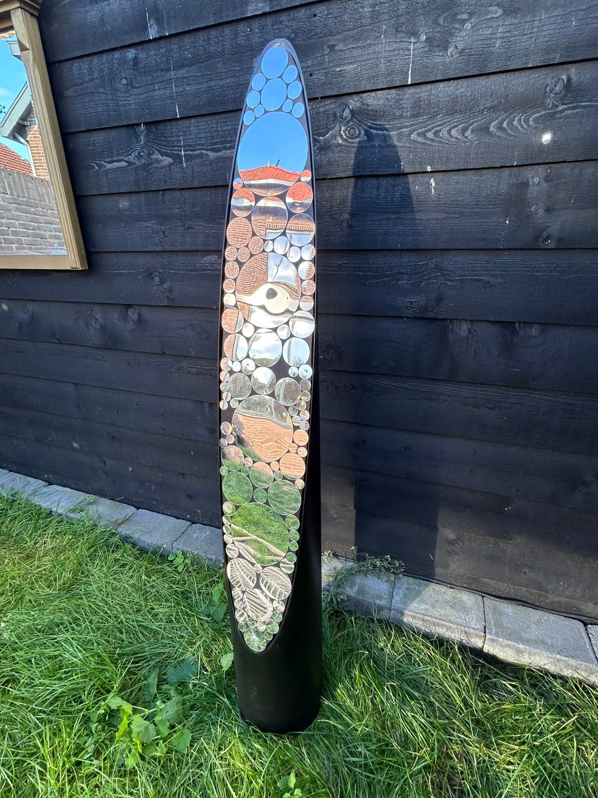 Vintage lipstick spiegel, Antiek en Kunst, Ophalen, Ovaal, Minder dan 50 cm, 150 tot 200 cm
