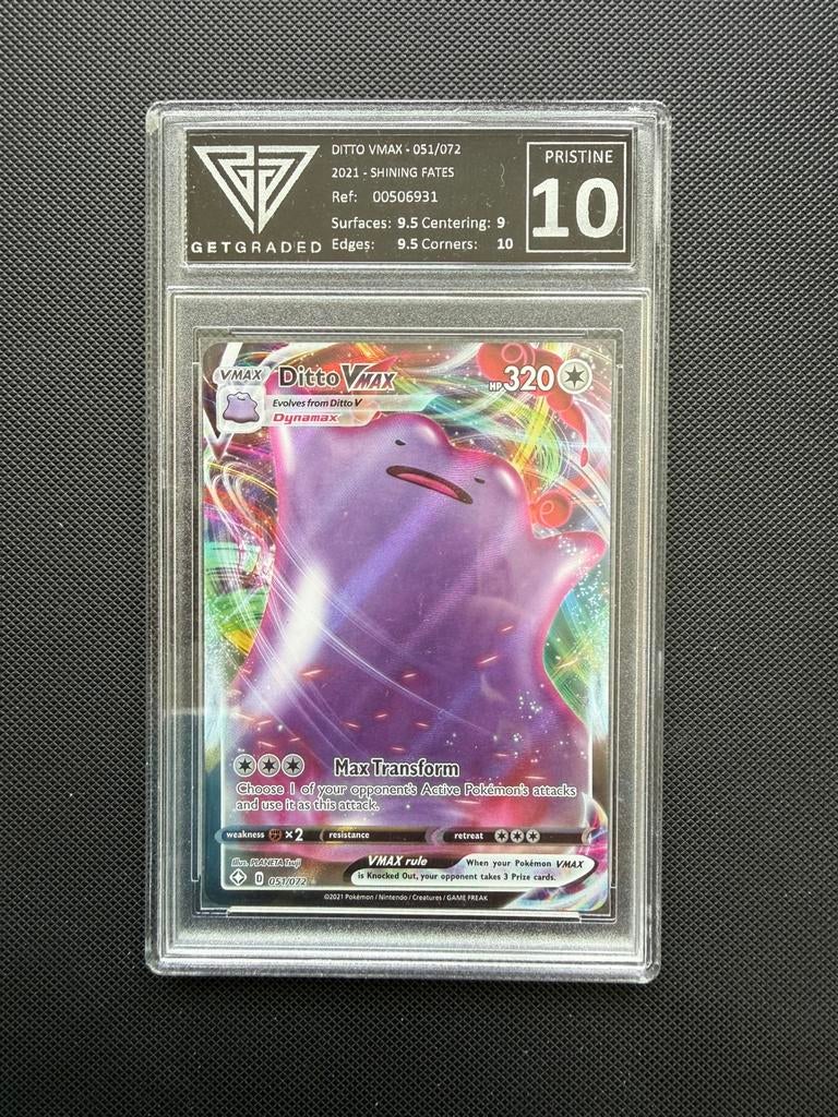 2021 Pokemon Ditto VMAX Shining Fates GetGraded Pristine 10, Ophalen of Verzenden, Zo goed als nieuw