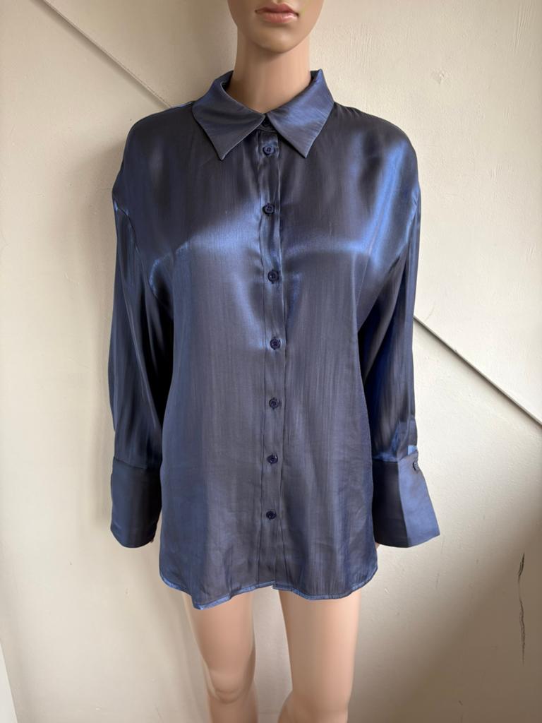 Amaya Amsterdam blouse maat M antraciet blauwe gloed, Kleding | Dames, Ophalen of Verzenden, Zo goed als nieuw, Maat 38/40 (M)