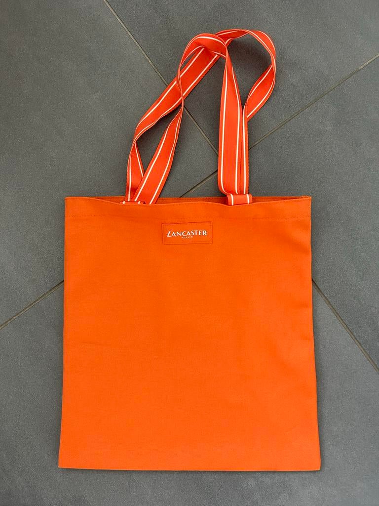 Lancaster Shopper - Oranje Canvas Tas met Streepjes Handvatt, Ophalen of Verzenden, Nieuw, Oranje, Shopper