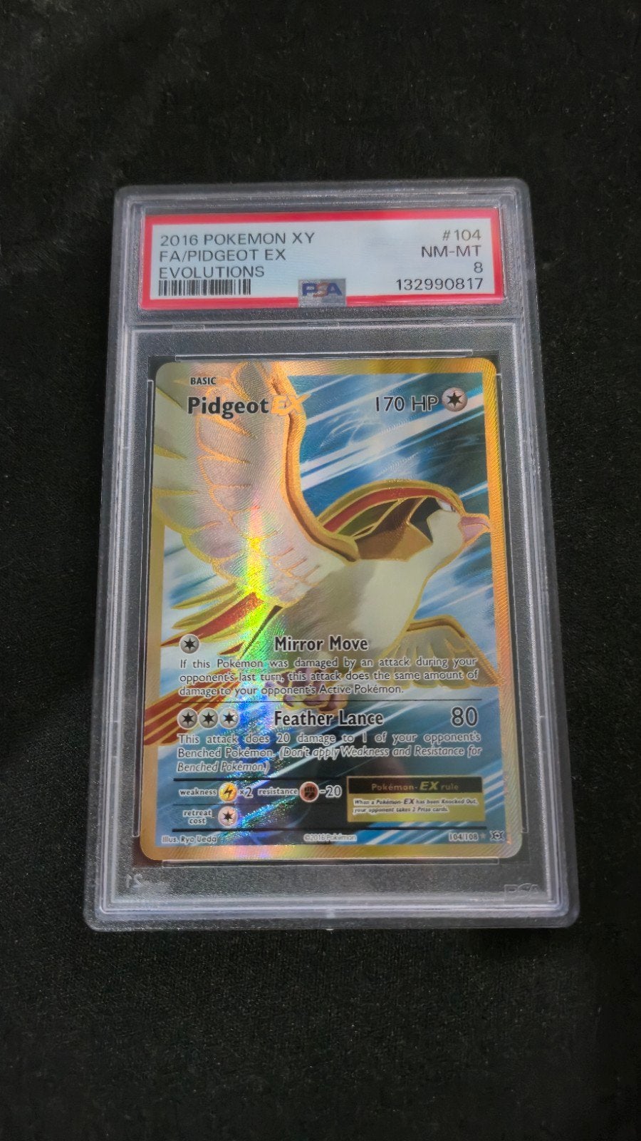 Pidgeot ex 104/108 XY Evolutions PSA 8, Ophalen of Verzenden, Nieuw