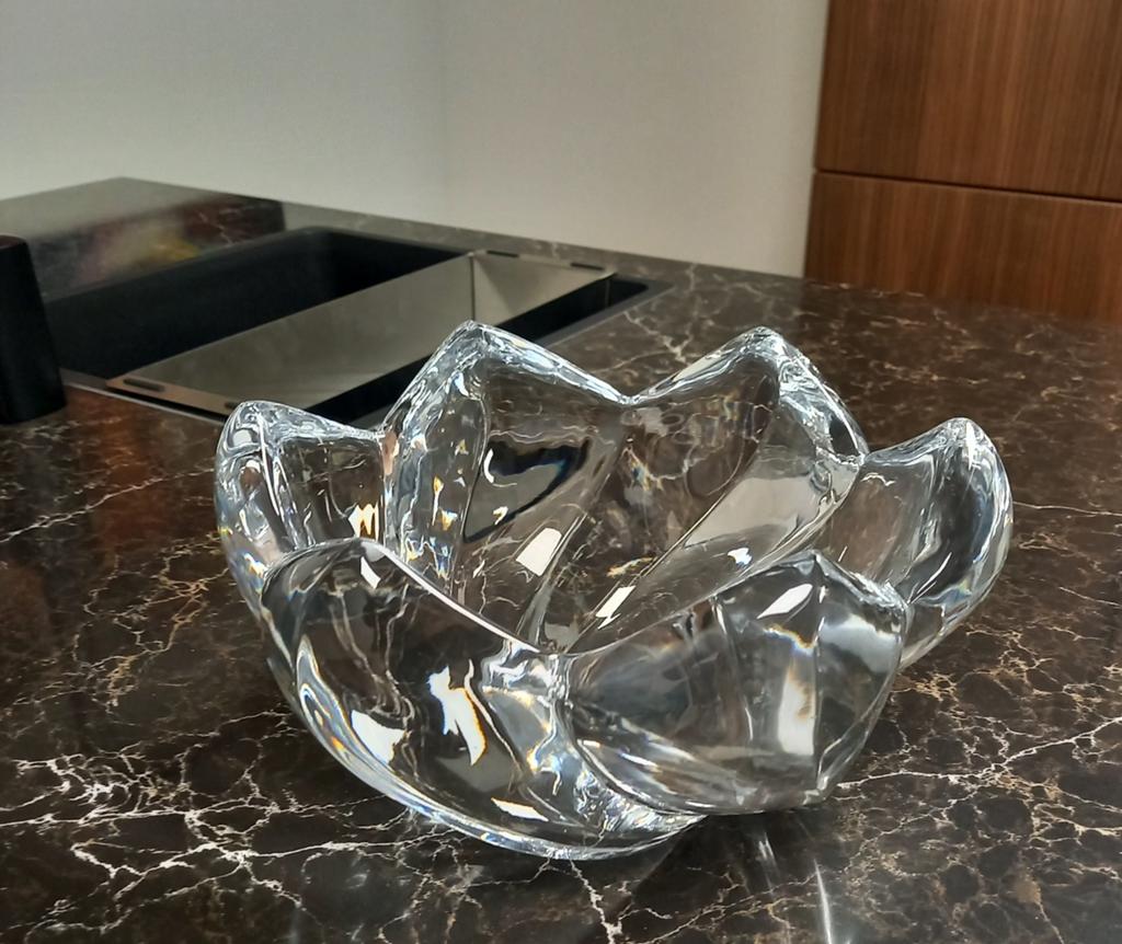 Franse kristallen schaal Lotusbloem, Antiek en Kunst, Antiek | Glas en Kristal, Ophalen