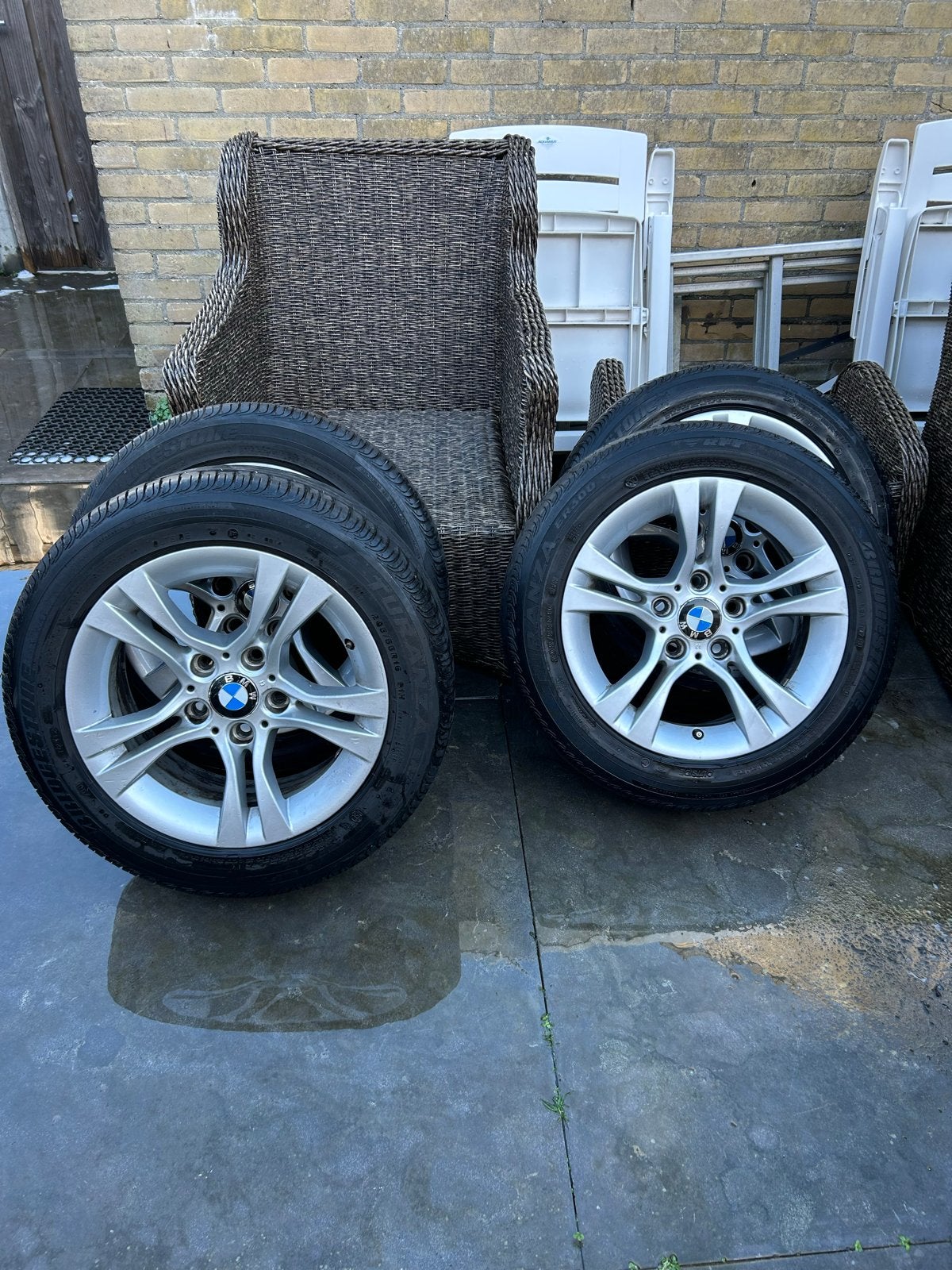 Zomerbanden met BMW velgen 205/55 R16 Bridgestone, Auto-onderdelen, Banden en Velgen, Ophalen, Gebruikt, 16 inch, Banden en Velgen
