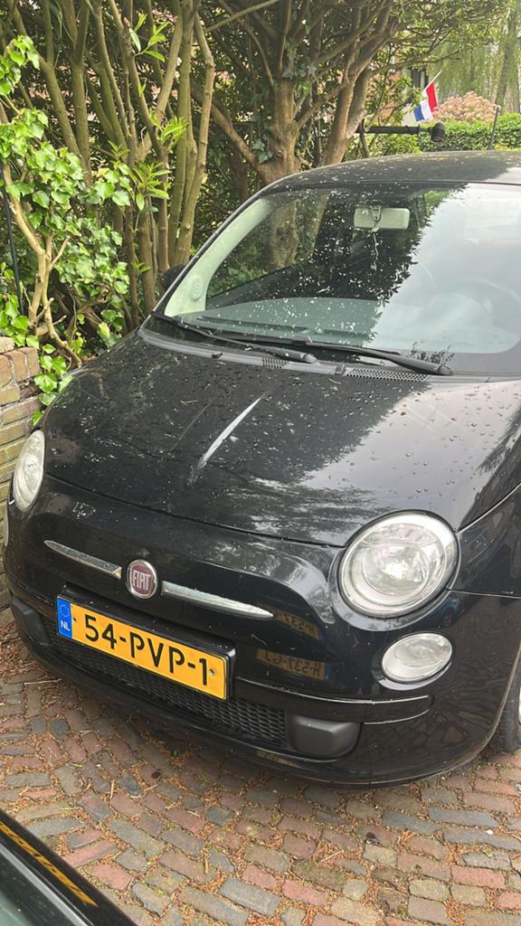 Fiat 500 1.2 AUT 2011 Zwart, Auto's, Fiat, Stof, 1242 cc, 4 cilinders, Zwart