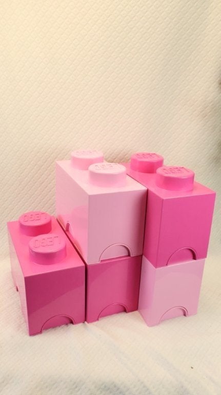 Lego Opbergbox 2 knoppen roze, Ophalen of Verzenden, Zo goed als nieuw, Lego