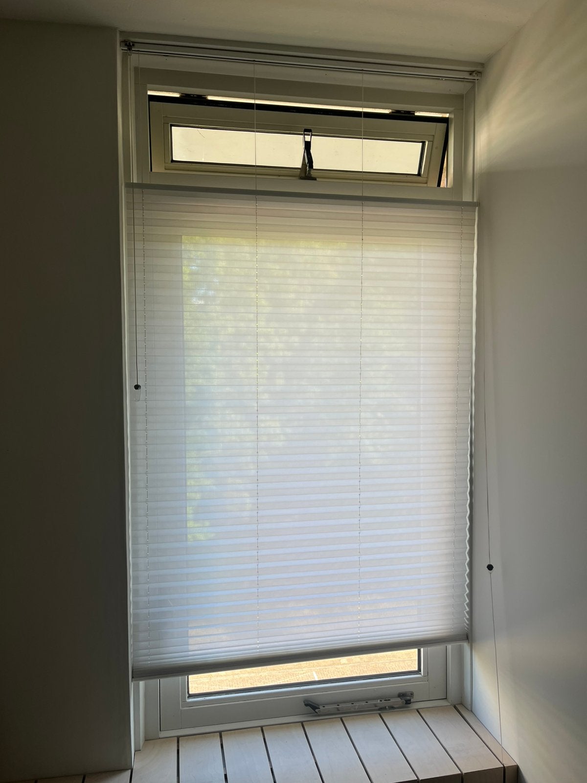 Plissegordijnen 2 stuks, Huis en Inrichting, Ophalen, Gebruikt, 163 cm, Lichtdoorlatend