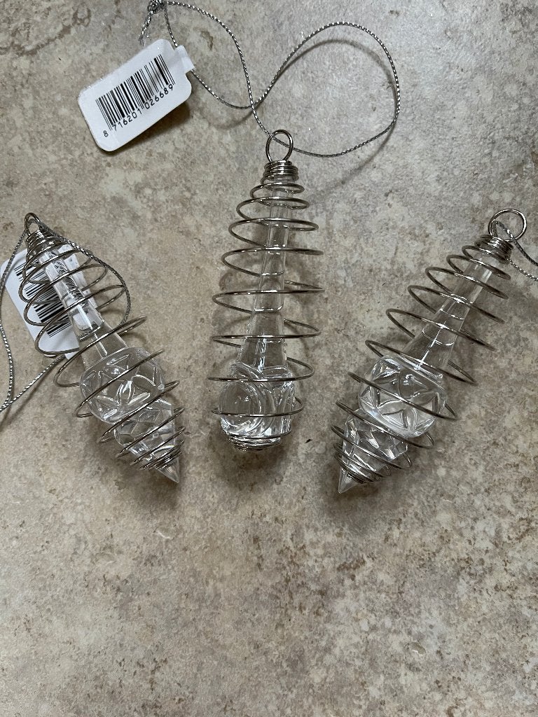 3 "Kersthangers" 'Kleur: Zilver / Glas' Nieuw, Diversen, Kerst, Ophalen of Verzenden, Nieuw