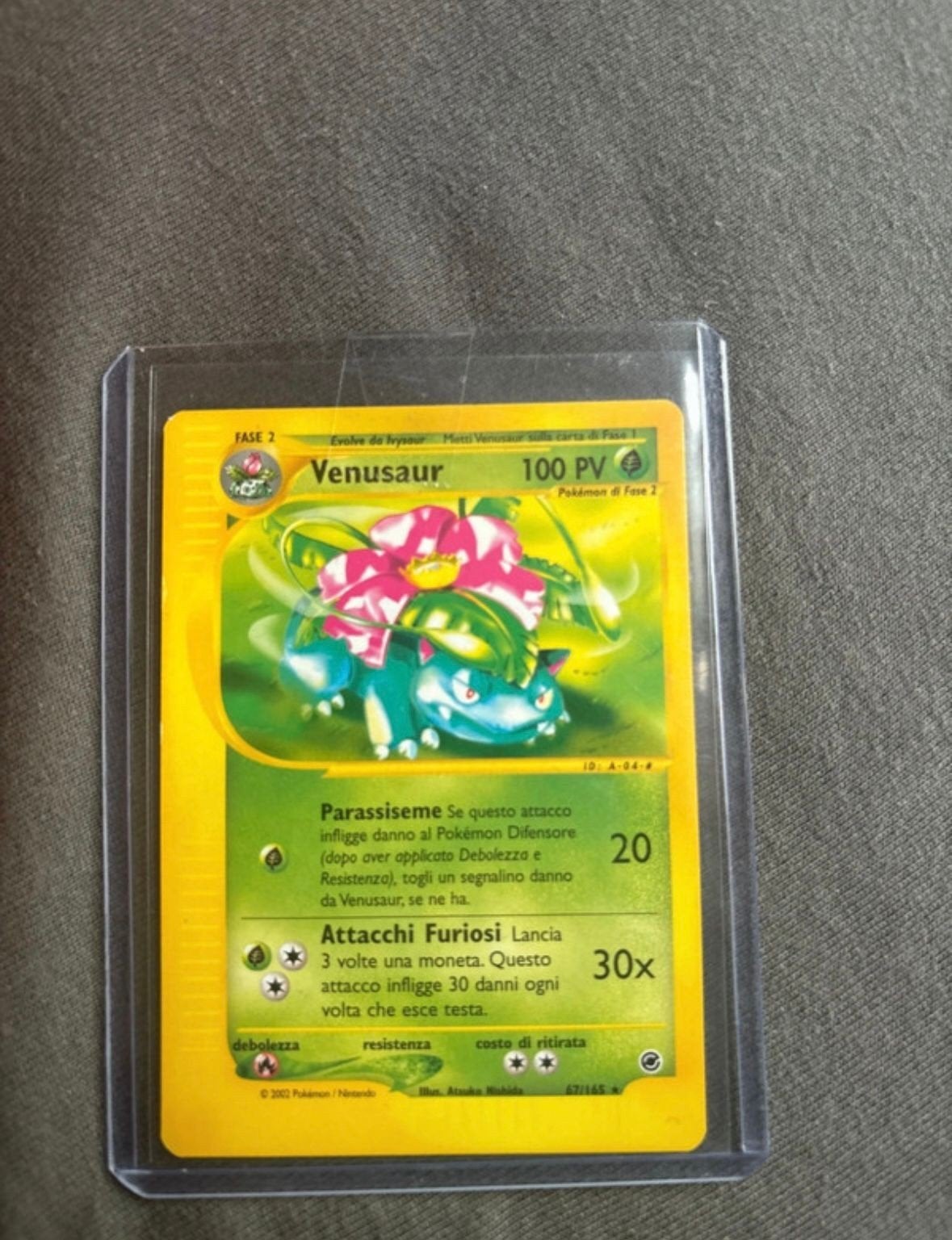 Venusaur 67/165 in perfecte staat (Italiaans), Ophalen of Verzenden, Zo goed als nieuw, Losse kaart