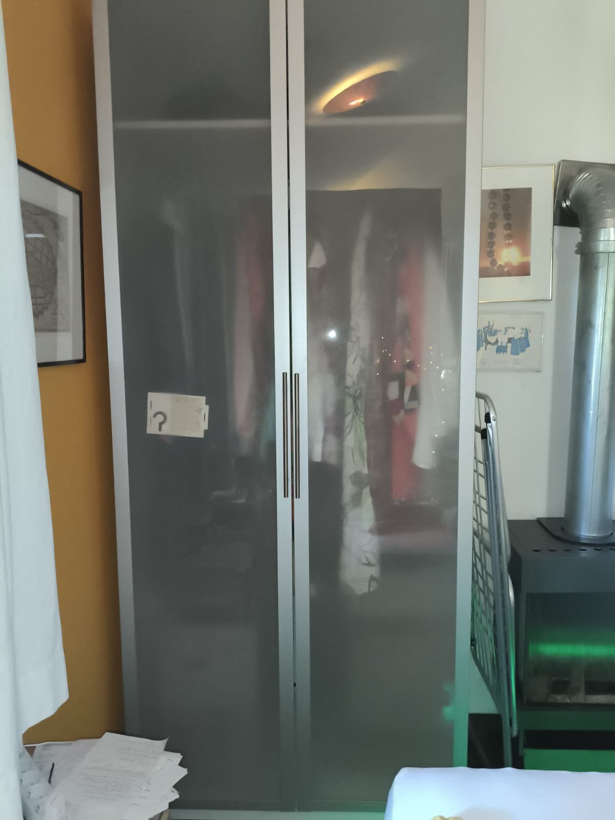 2 Pax IKEA kasten 220 hoog 100 bre 60 diep met glazen deuren, Ophalen, Gebruikt, 200 cm of meer, Metaal