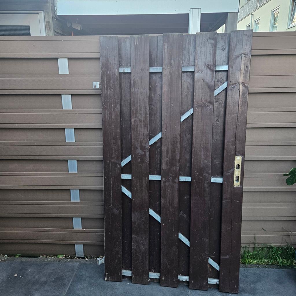 Houten tuinpoort - Donkerbruin, Tuin en Terras, Ophalen, Minder dan 3 meter, Hout, 1 tot 2 meter