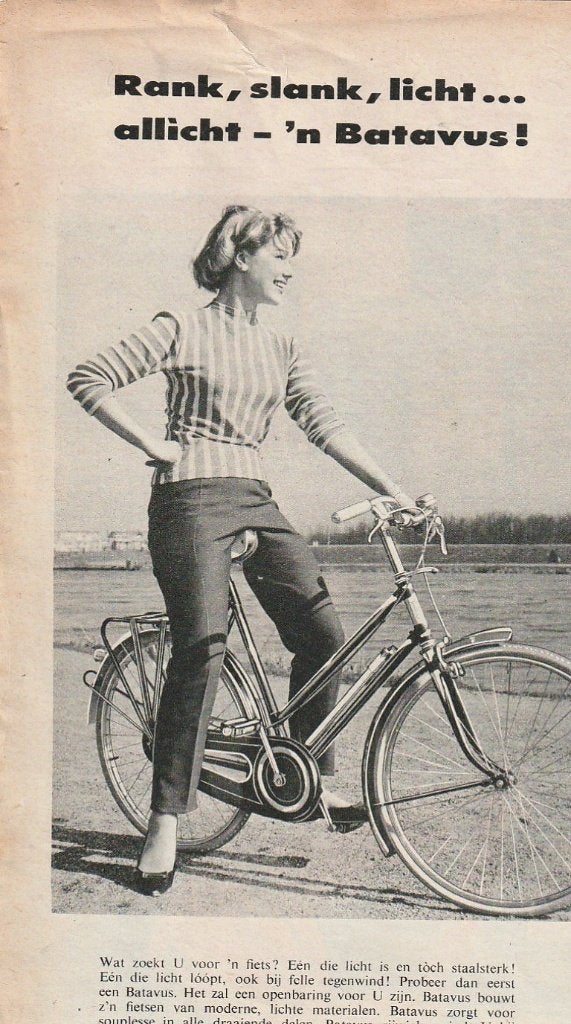 Retro reclame 1958 Batavus fiets is echt staalsterk, Verzenden, Overige typen