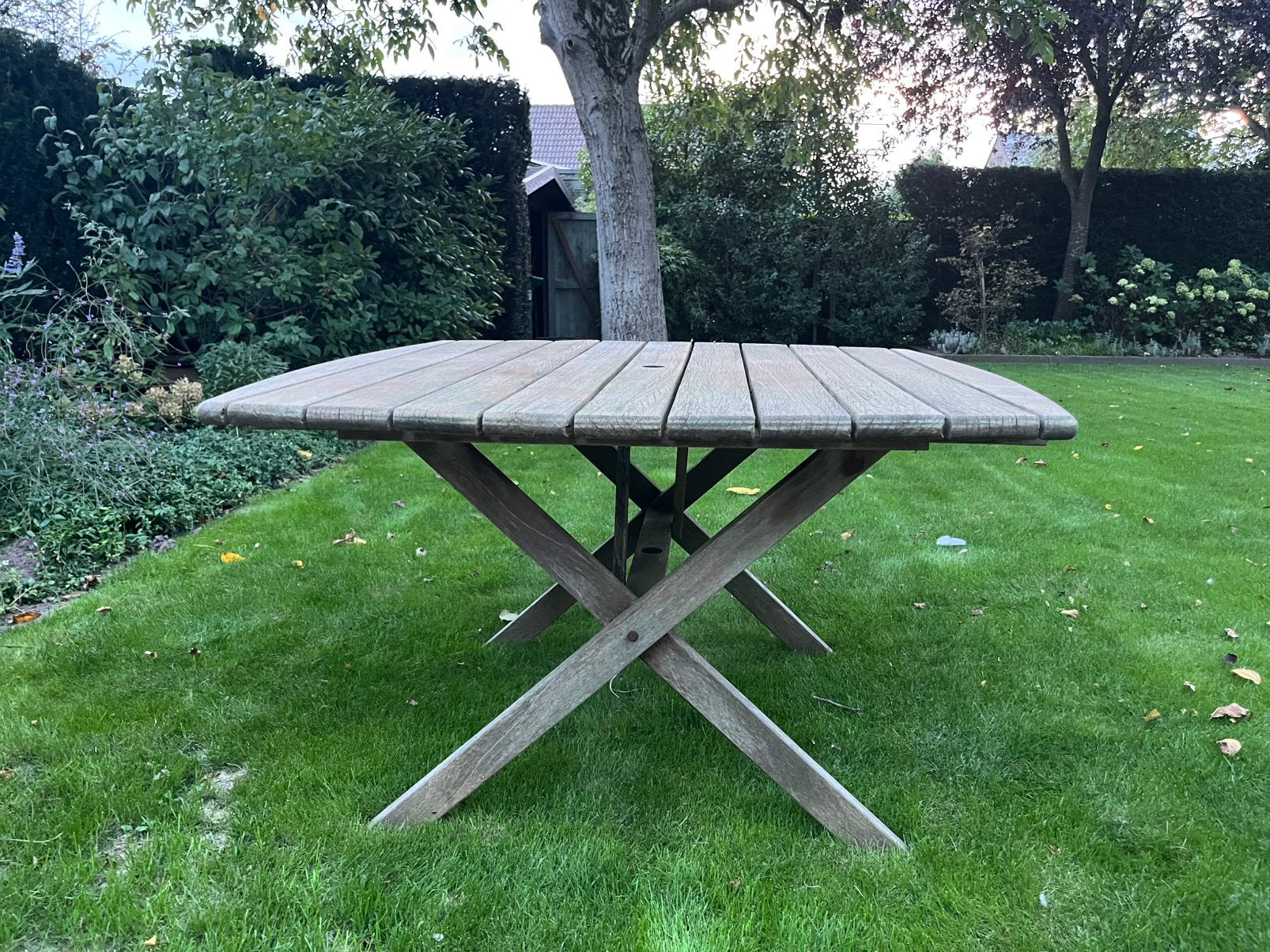 Hardhouten tuintafel 120*120, Tuin en Terras, Ophalen, Zo goed als nieuw, Rechthoekig, Hout