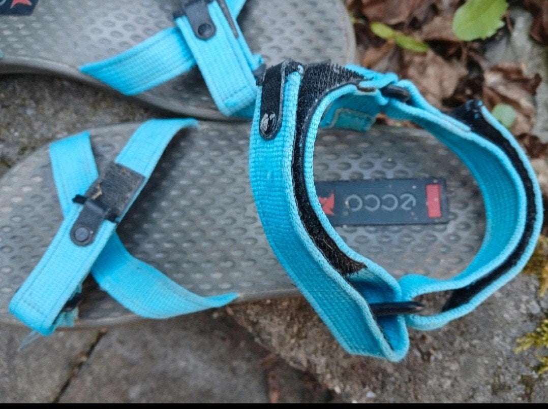 Ecco,  maat 38, Blauw, ECCO, Gedragen, Sandalen of Muiltjes
