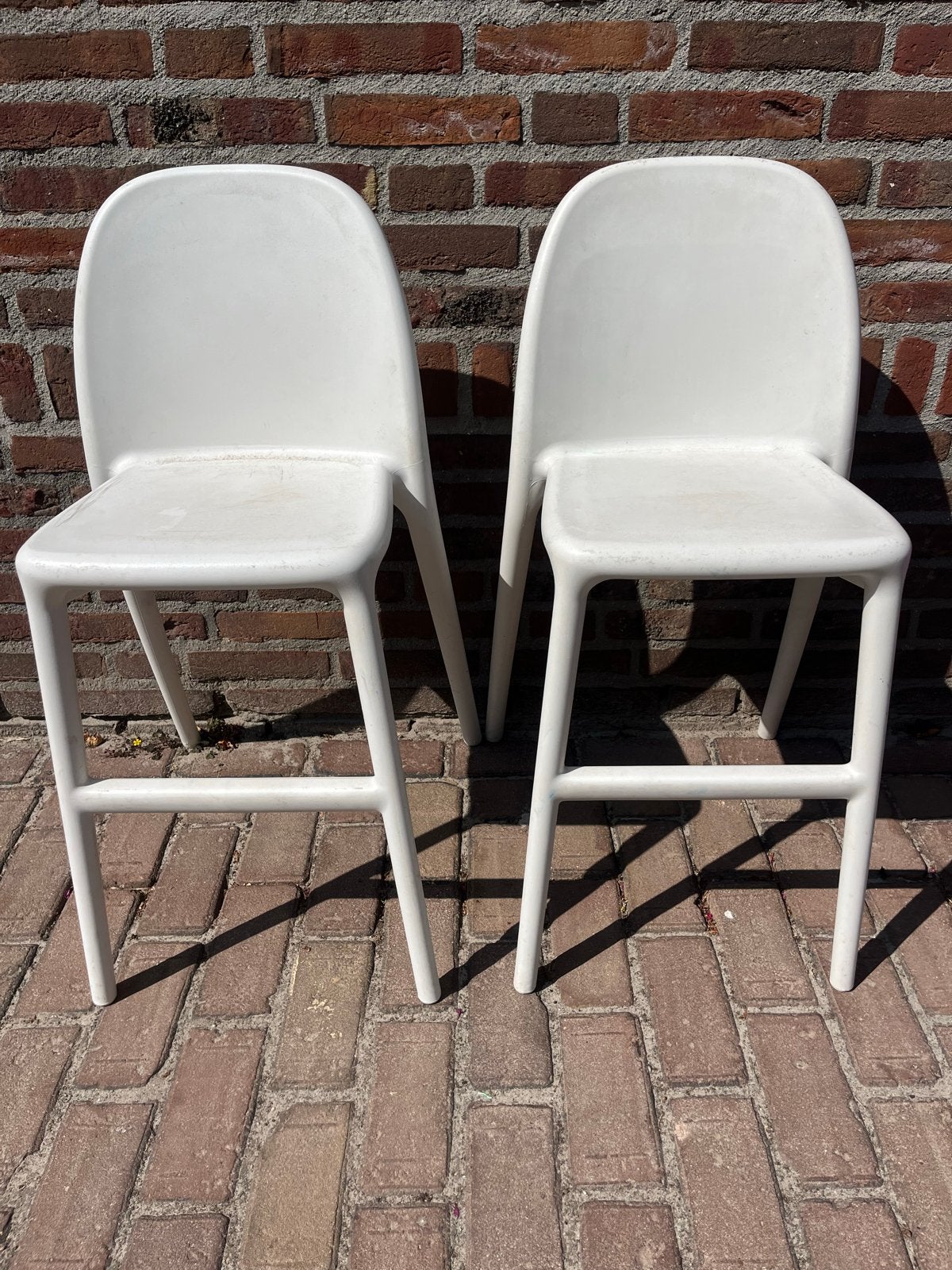 Set van 2 witte kinderkrukken - Gebruikt, Ophalen, Kunststof, Gebruikt, Twee