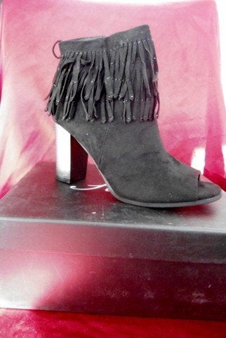 Nieuw suede enkellaarsje off toe met hoge hak mt. 38, Ophalen, Salin, Zwart, Lage of Enkellaarzen