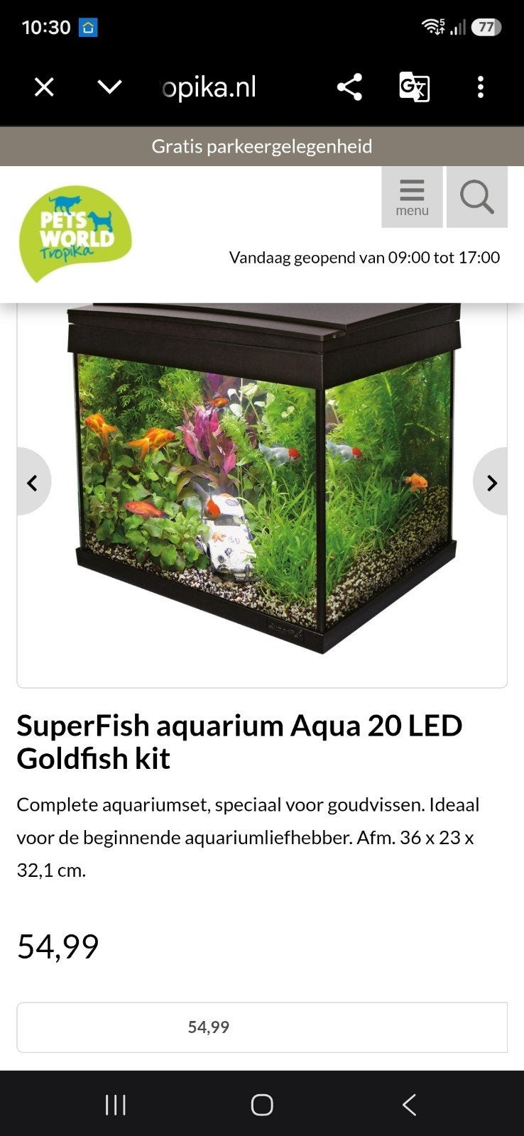 SuperFish aquarium Aqua 20 LED Goldfish kit, Dieren en Toebehoren, Vissen | Aquaria en Toebehoren, Verlichting of Verwarming, Ophalen of Verzenden