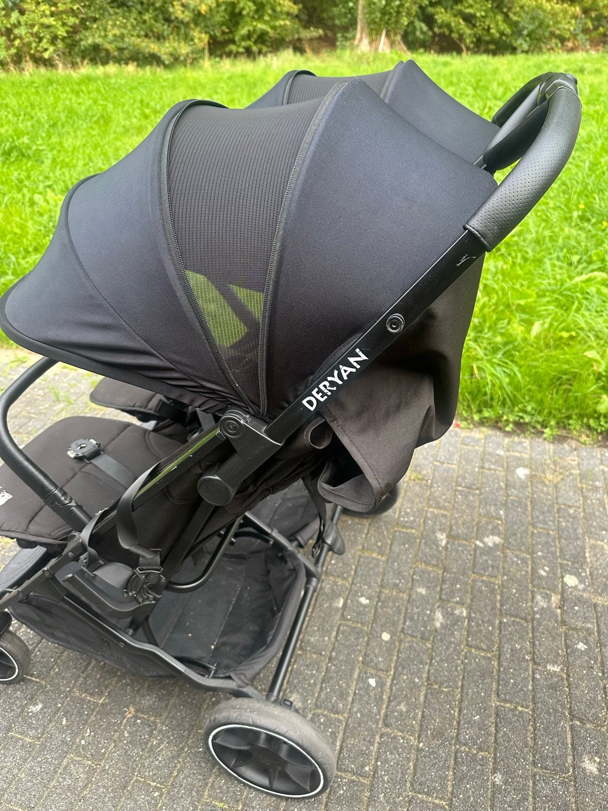 Deryan Luxe Rolo X2 XL Dubbele Buggy - Duo Buggy Zwart, Kinderen en Baby's, Ophalen, Gebruikt, Overige merken, Duomodel