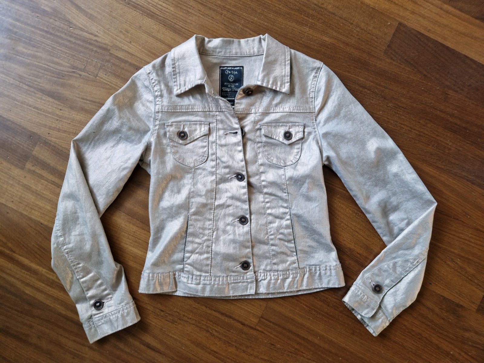Geisha metallic parelmoer jasje taupe 152-158, Geisha, Meisje, Ophalen of Verzenden, Zo goed als nieuw