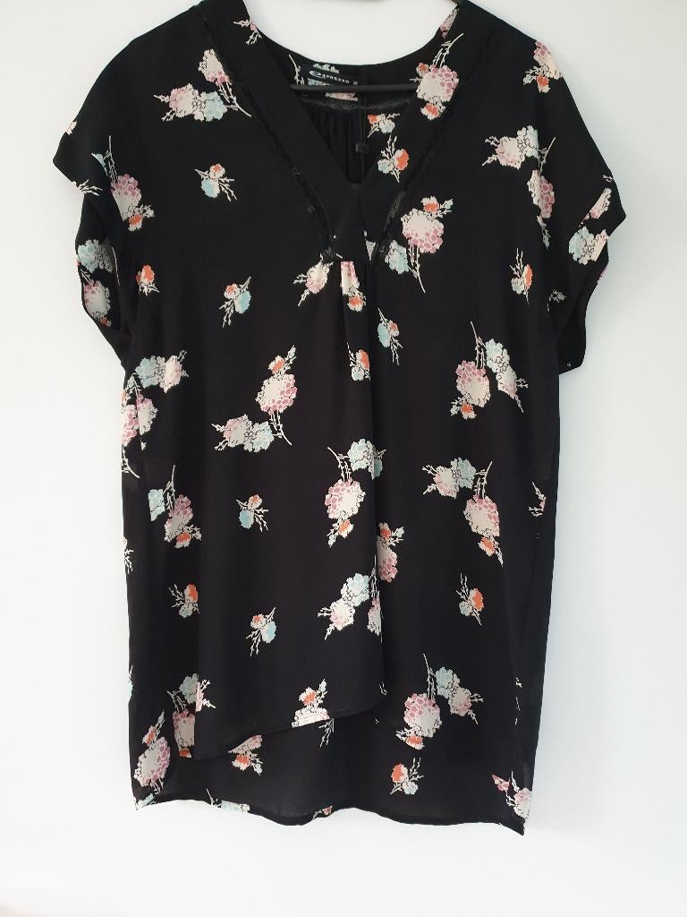 Top Expresso maat 38, Expresso, Zwart, Nieuw, Korte mouw