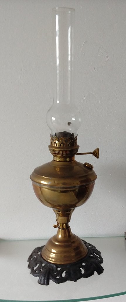 antieke olie lamp, volgnr 59, Antiek en Kunst, Antiek | Lampen, Ophalen of Verzenden