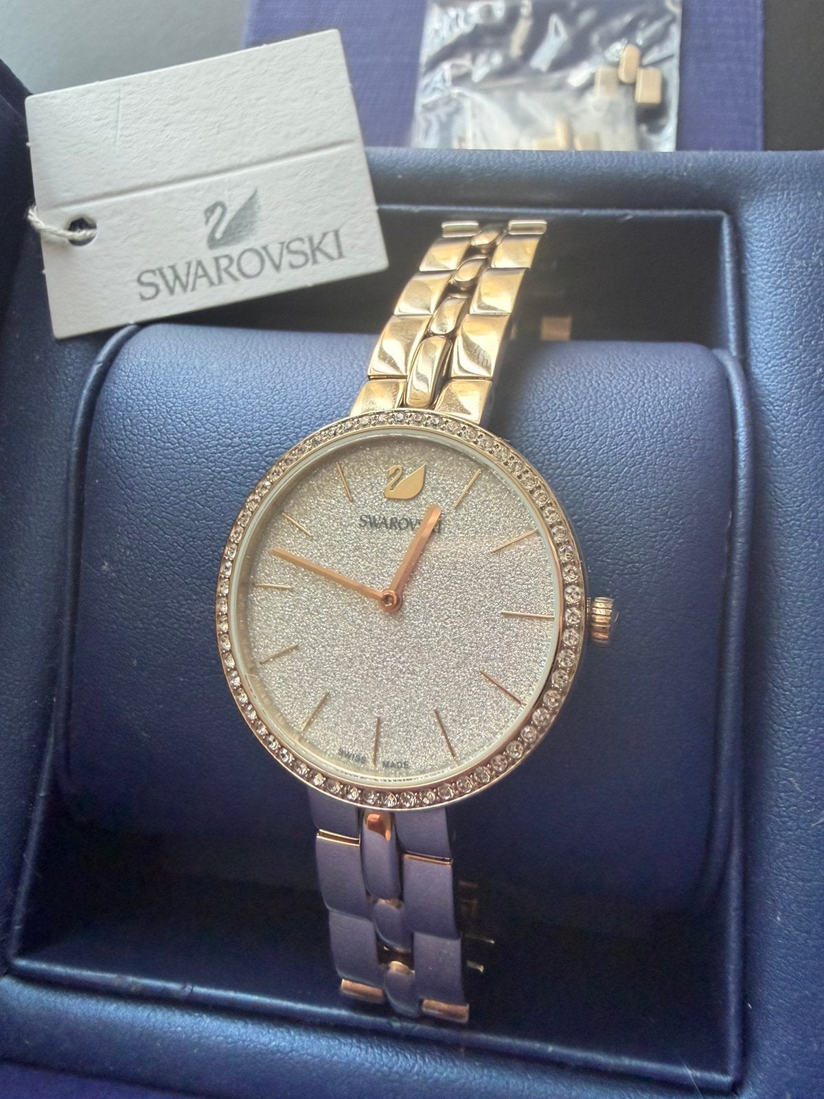 Swarovski horloge met kristal, Overige merken, Staal, Staal, Polshorloge