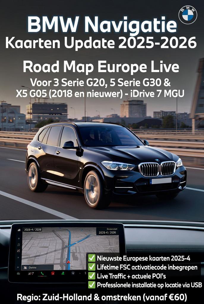 BMW Navigatie Update 2025-2026 incl. installatie op locatie, Auto diversen, Autonavigatie, Nieuw, Ophalen