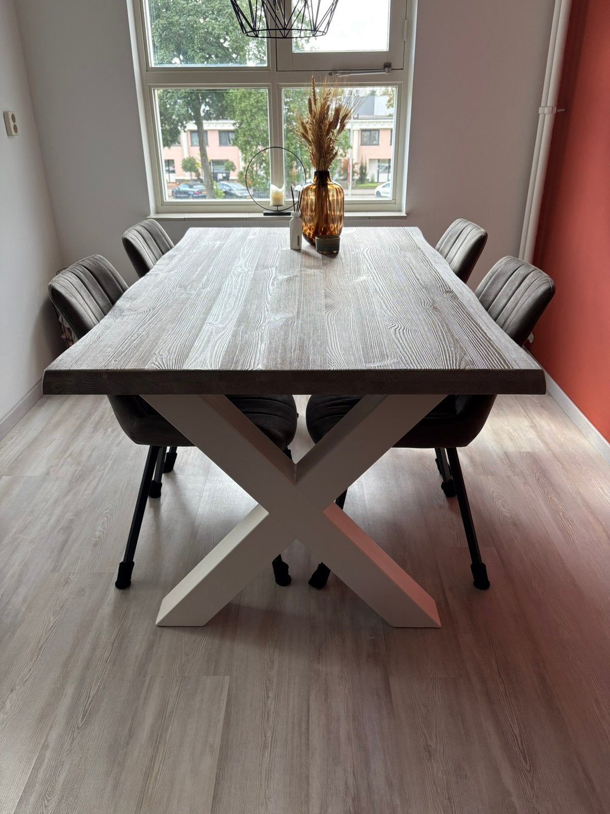 Eettafel haco, Huis en Inrichting, Ophalen, Grenenhout, 100 tot 150 cm, Zo goed als nieuw