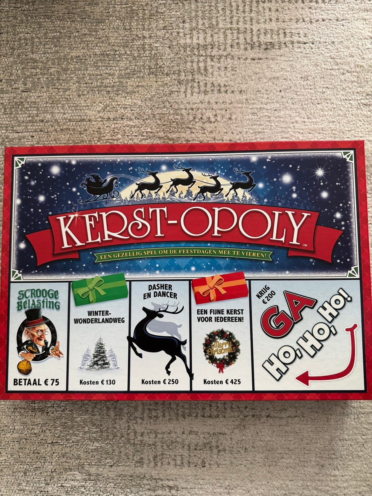 Kerst-Opoly Bordspel - Gezellig spel voor de feestdagen, Drie of vier spelers, Ophalen of Verzenden, Nieuw