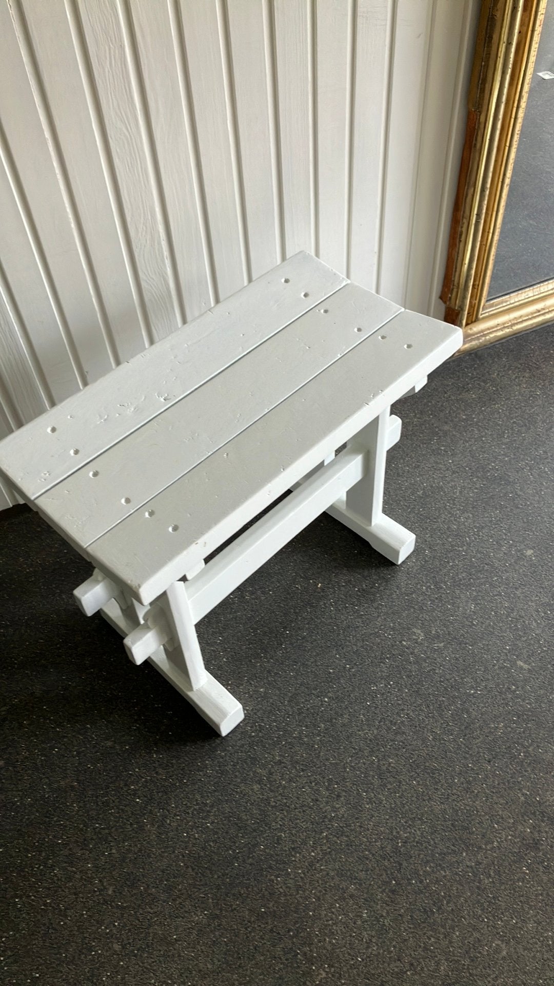 Wit houten bankje, Ophalen, Minder dan 50 cm, 125 cm of meer, Zo goed als nieuw