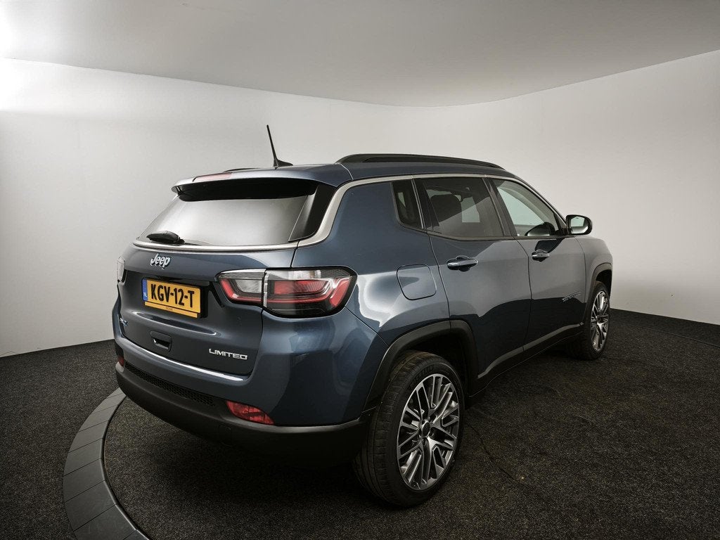 Jeep Compass 4xe 190 Plug-in Hybrid Electric Limited Lease E, Auto's, Jeep, Automaat, Euro 6, Blauw, Leder en Stof