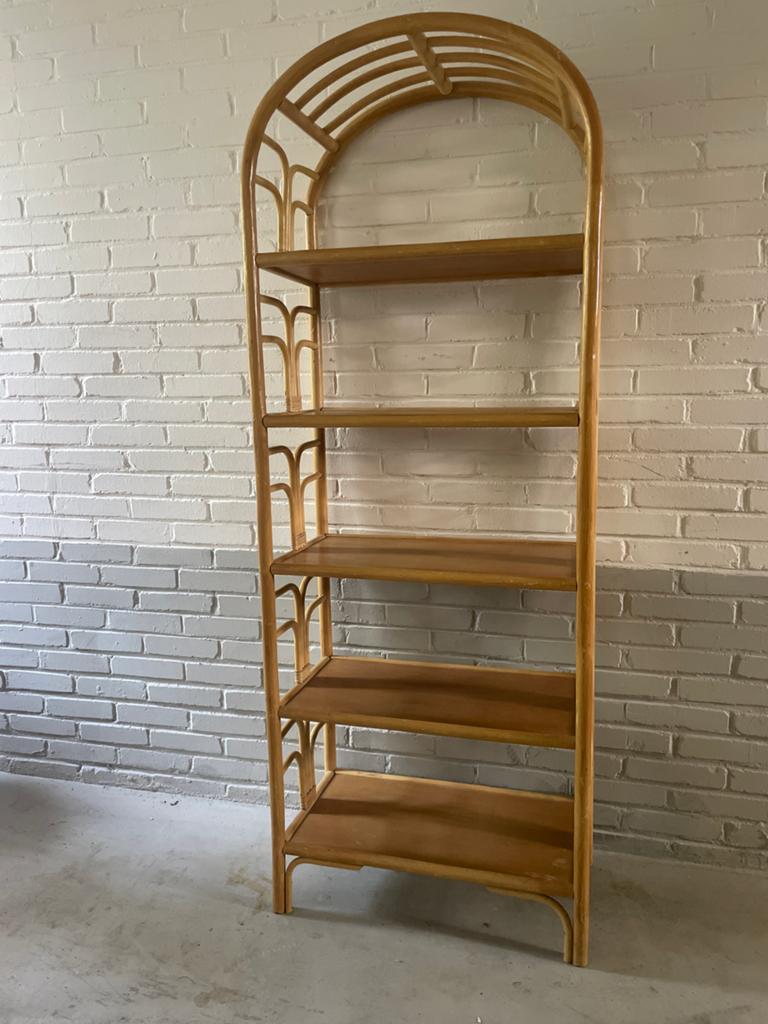 Vintage Rotan Kast - Retro Boekenkast 170x60x40 cm, Huis en Inrichting, Kasten | Boekenkasten, Gebruikt, 150 tot 200 cm, 25 tot 50 cm