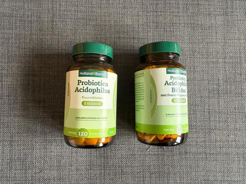 2 potjes Holland & Barrett Probiotica Acidophilus, Sport en Fitness, Gezondheidsproducten en Wellness, Ophalen of Verzenden, Zo goed als nieuw