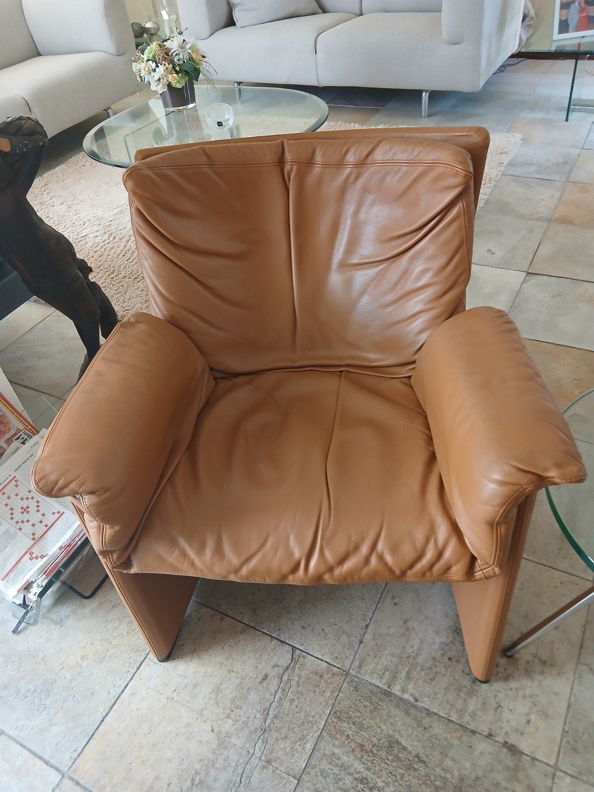 Cassina, Ophalen, Gebruikt, 75 tot 100 cm, Leer
