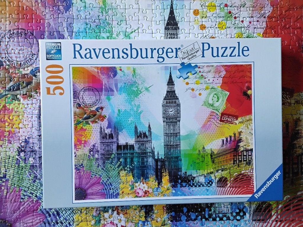 Ravensburger puzzel 'kaartje uit Londen', Ophalen, 500 t/m 1500 stukjes, Zo goed als nieuw, Legpuzzel