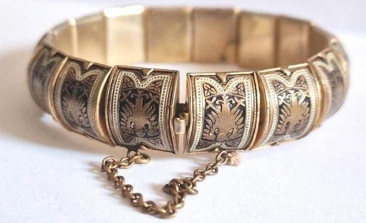 Vergulde Damascene Toledo armband, Ophalen of Verzenden