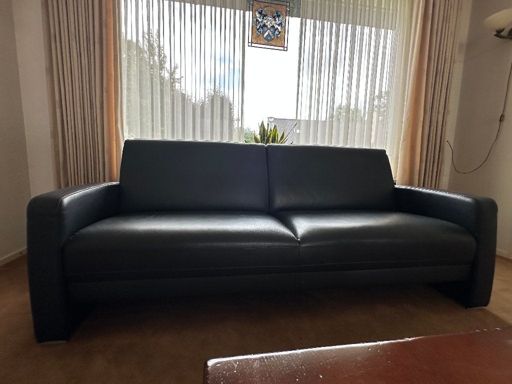 Comfortabele 3 zits blauwe  bank, Huis en Inrichting, Banken | Bankstellen, Gebruikt, Neutraal, Driepersoons, Ophalen of Verzenden