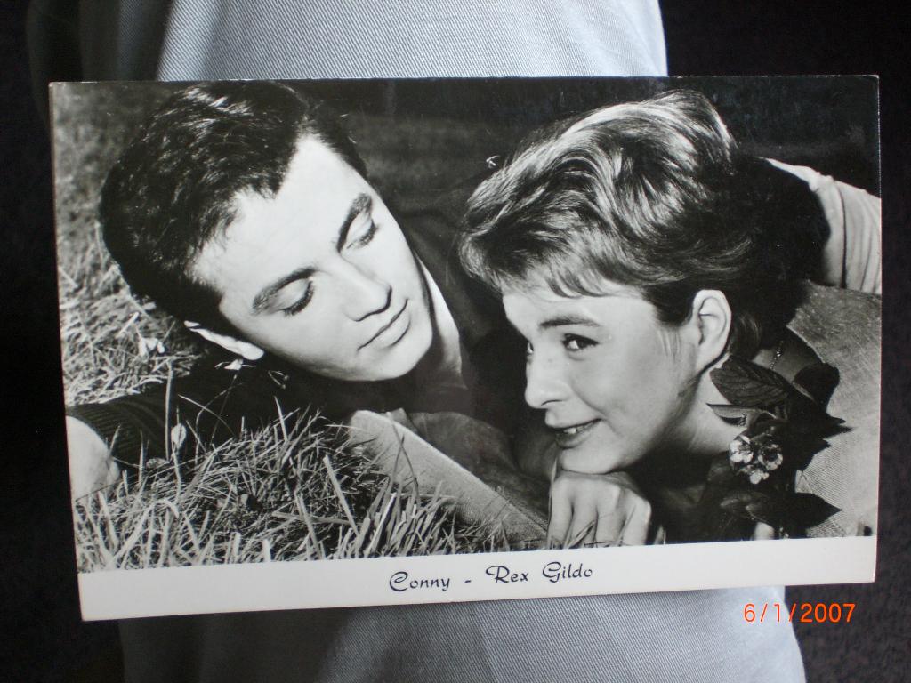 kaart Conny en Rex Gildo, Verzamelen, Ophalen of Verzenden, 1960 tot 1980, Ongelopen, Sterren en Beroemdheden