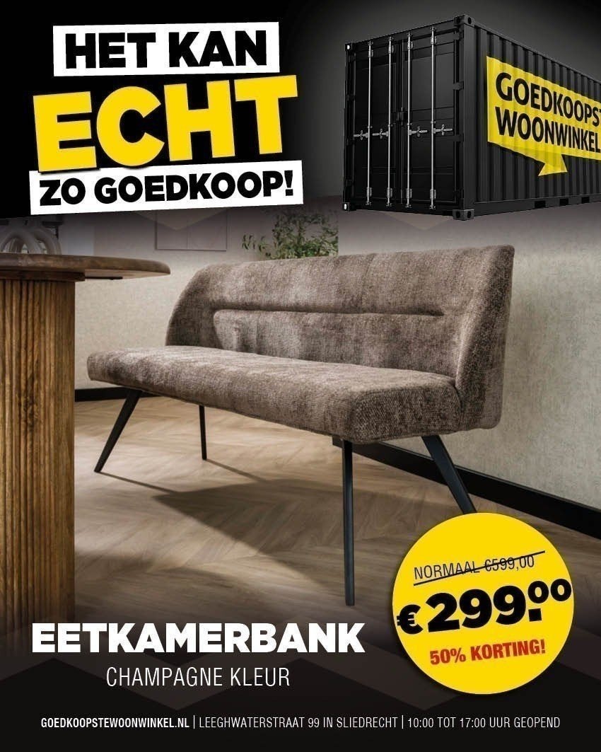 Mooie eetkamerbank - Champagne kleur, Huis en Inrichting, Ophalen