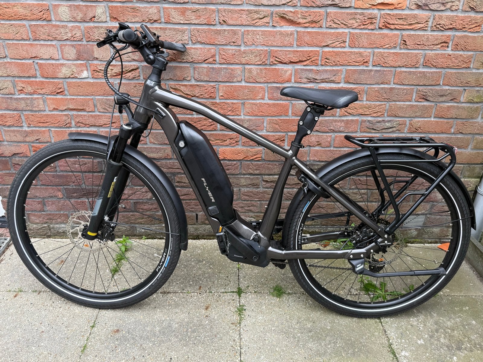 Flyer elektrische fiets met Panasonic motor, Fietsen en Brommers, Zo goed als nieuw, 51 tot 55 cm, 50 km per accu of meer, Ophalen