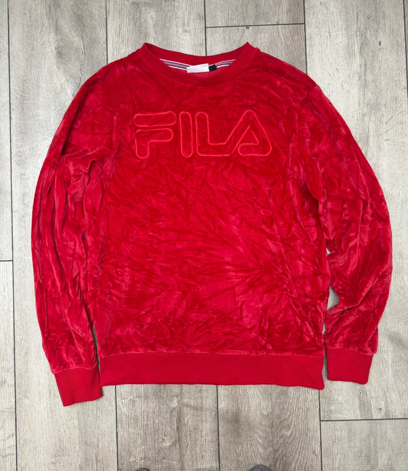 FILA Velours Sweater Rood Y2K – XS, Ophalen of Verzenden, Zo goed als nieuw, Maat 34 (XS) of kleiner, Rood
