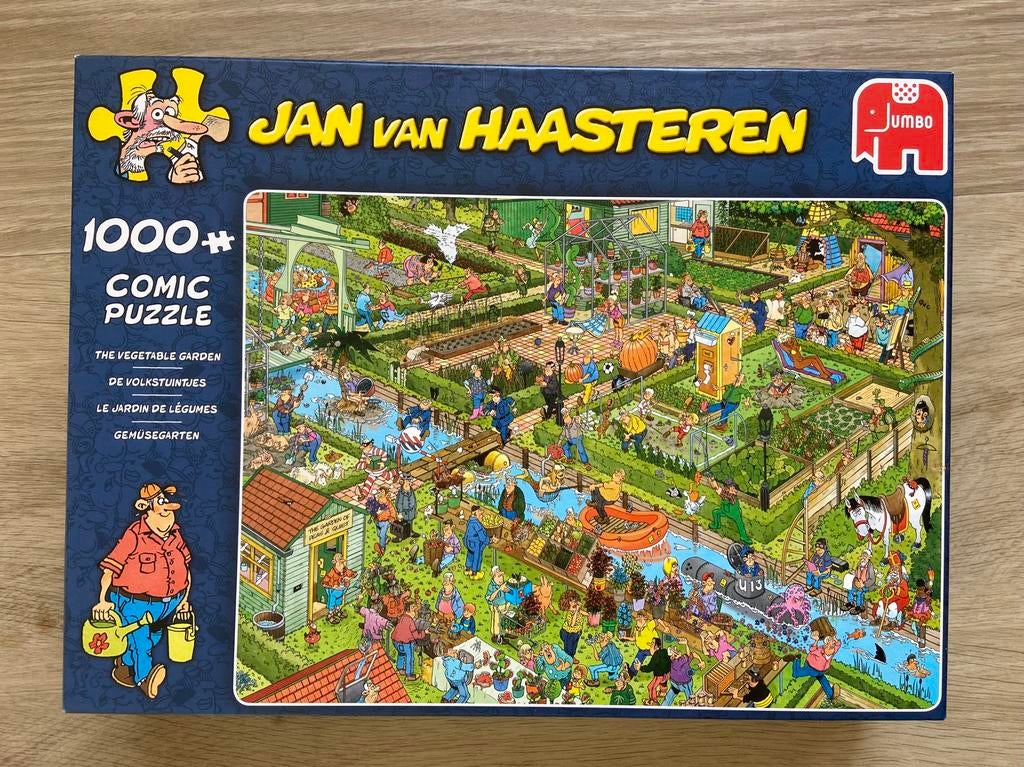 Jan van Haasteren De Volkstuintjes 1000 stukjes, Hobby en Vrije tijd, Ophalen of Verzenden, 500 t/m 1500 stukjes, Zo goed als nieuw